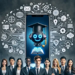 "Logo aplikasi belajar bahasa asing berbasis AI dari startup EdTech Lokal, menampilkan desain modern dan kolaboratif untuk membantu pengguna mempelajari bahasa dengan teknologi inovatif."